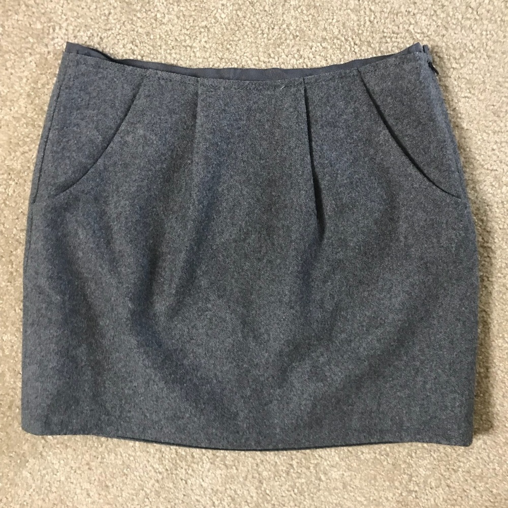 JCrew Grey Wool Tweed Skirt